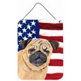 thumbnail image 1 of Carolines Treasures  Usa American Flag With Pug Aluminium Metal Wall Or Door Hanging Prints, 1 of 1