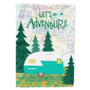 Carolines Treasures VHA3003GF Lets Adventure Glamping Trailer Flag Garden Size , Small, multicolor