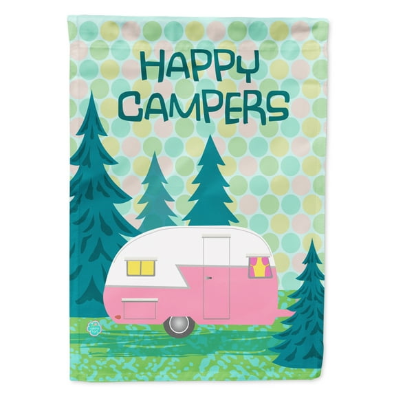 Carolines Treasures VHA3004GF Happy Campers Glamping Trailer Flag Garden Size  Small multicolor