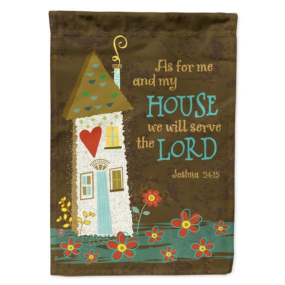 Carolines Treasures VHA3005CHF As For Me And My House Canvas House Flag, Large, Multicolor