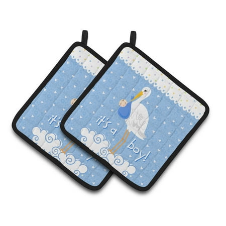 Carolines Treasures VHA3012PTHD Its a Baby Boy Pair of Pot Holders, 7.5HX7.5W, multicolor