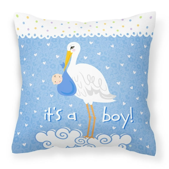 Carolines Treasures VHA3012PW1414 Its a Baby Boy Fabric Decorative Pillow  14Hx14W multicolor