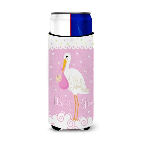 Carolines Treasures VHA3013MUK Its a Baby Girl Michelob Ultra beverage insulators for slim cans  Slim Can multicolor