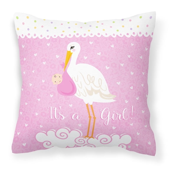 It's a Baby Girl Fabric Decorative Pillow