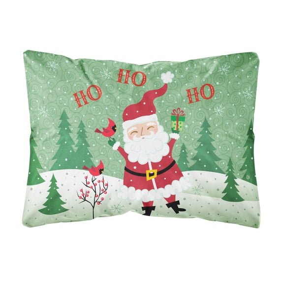 Carolines Treasures VHA3016PW1216 Merry Christmas Santa Claus Ho Ho Ho Fabric Decorative Pillow 12H x16W multicolor