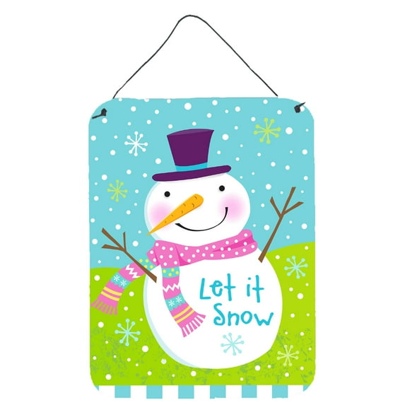 Carolines Treasures VHA3017DS1216 Christmas Snowman Let it Snow Wall or Door Hanging Prints 12WX16H multicolor