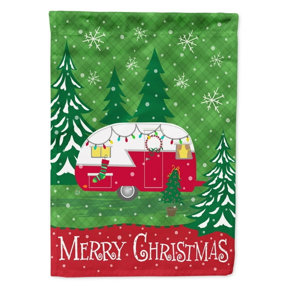 Carolines Treasures VHA3018GF Christmas Vintage Glamping Trailer Flag Garden Size Small multicolor