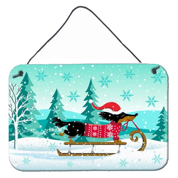 Carolines Treasures VHA3030DS812 Merry Christmas Dachshund Wall or Door Hanging Prints 8x12 multicolor