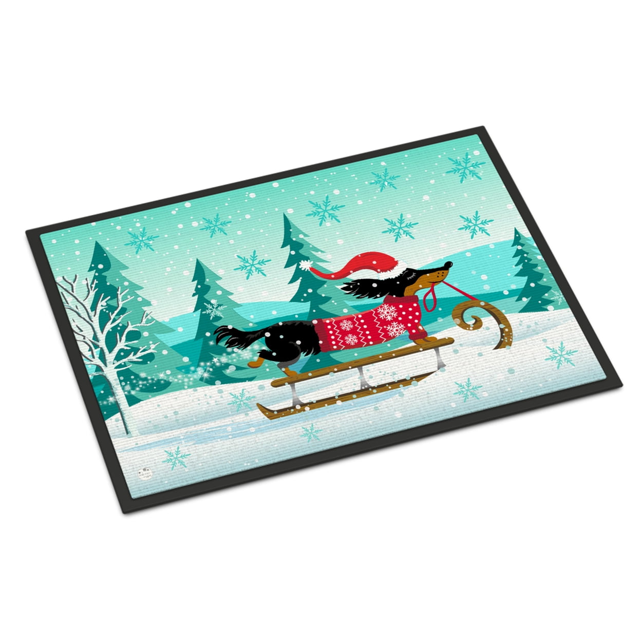 Carolines Treasures VHA3030JMAT Merry Christmas Dachshund Door Mat Indoor Rug or Outdoor Welcome Mat 24x36 Doormat  36"L