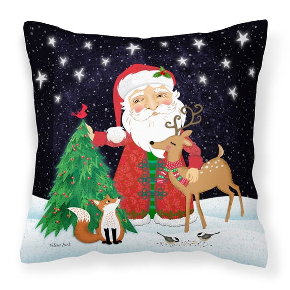 Carolines Treasures VHA3033PW1414 Santa Claus Christmas Fabric Decorative Pillow 14Hx14W multicolor