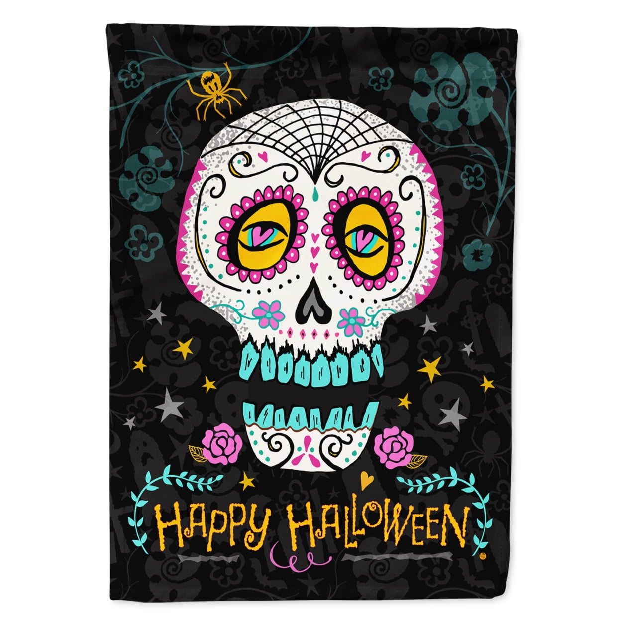 Carolines Treasures VHA3035GF Happy Halloween Day of the Dead Flag Garden Size  Small multicolor