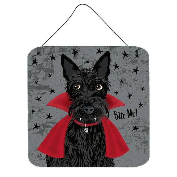 Carolines Treasures VHA3037DS66 Halloween Vampire Scottie Wall or Door Hanging Prints 6HX6W multicolor