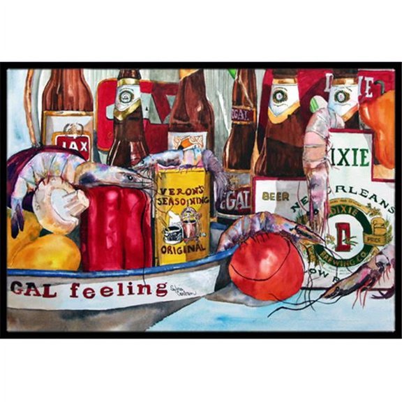 Carolines Treasures  Veron s and New Orleans Beers Indoor Or Outdoor Mat - 18 x 27 in.