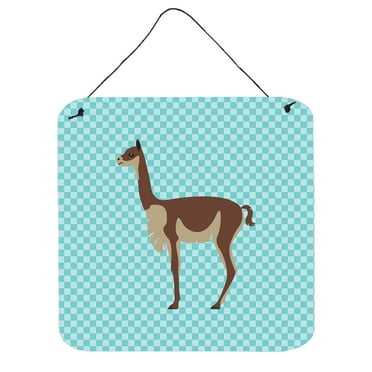Carolines Treasures BB8091DS66 Vicugna or Vicuna Blue Check Wall or Door Hanging Prints, 6 x 6 in.