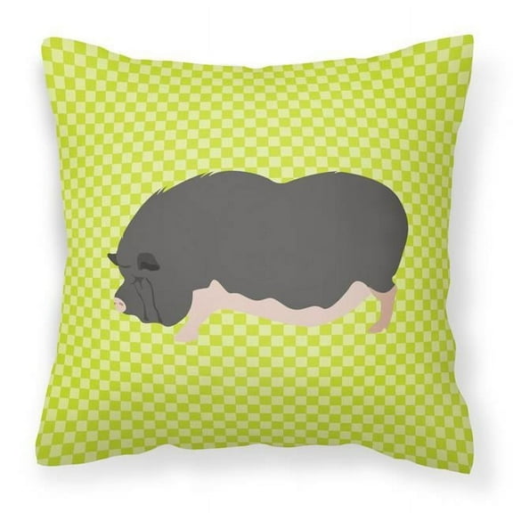 Carolines Treasures Vietnamese Pot-Bellied Pig Green Fabric Decorative Pillow 14Hx14W multicolor