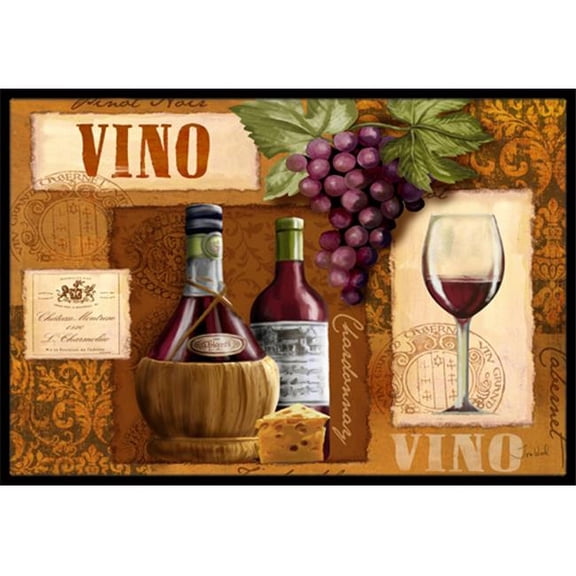 Carolines Treasures Vino Wine Indoor & Outdoor Mat - 18 x 27 in.
