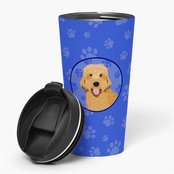 Carolines Treasures WDK1068TBL215 7.25 x 3.5 in. Unisex Doodle Liver No.4 Stainless Steel 16 oz Tumbler, Blue