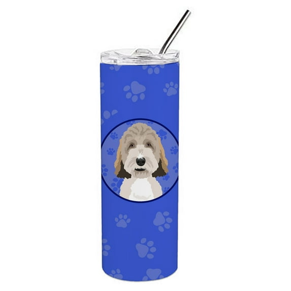 Carolines Treasures WDK1076TBL20 Doodle Tricolor Design1 Stainless Steel 20 oz Skinny Tumbler Blue 20 oz multicolor
