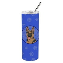 Carolines Treasures WDK1100TBL20 German Shepherd Red and Black  Stainless Steel 20 oz Skinny Tumbler Blue 20 oz
