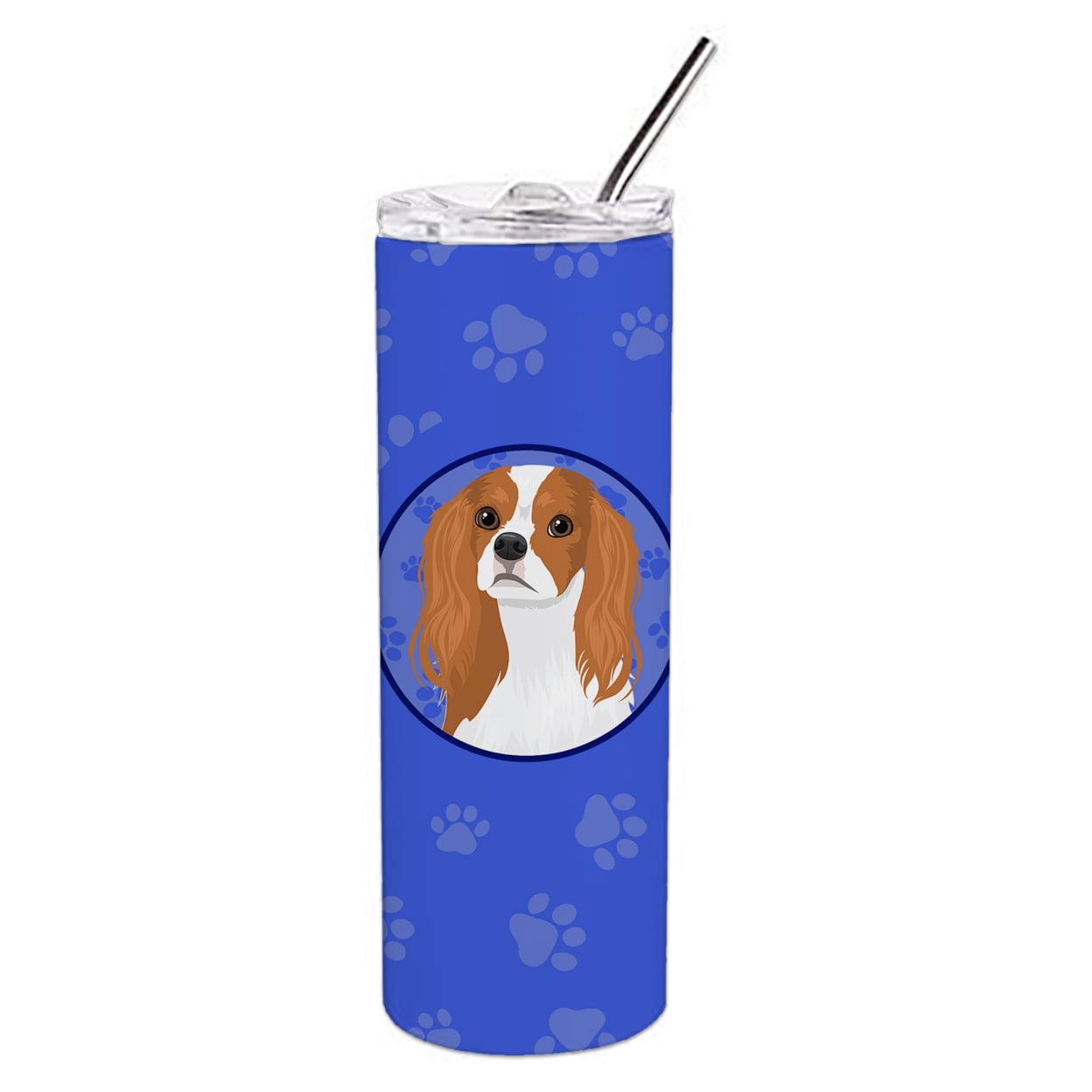 Carolines Treasures WDK1115TBL20 Cavalier King Charles Spaniel Blenheim Design1  Stainless Steel 20 oz Skinny Tumbler