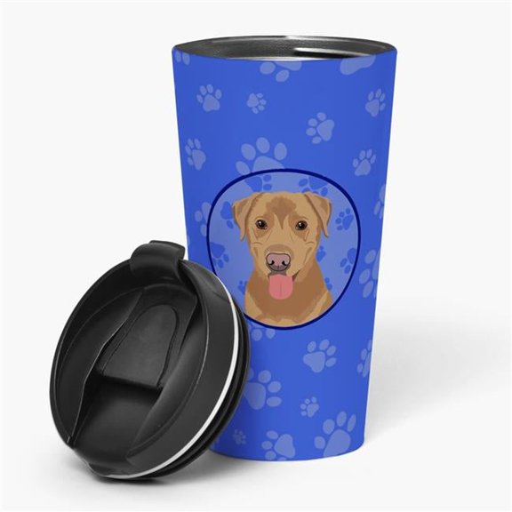 Carolines Treasures WDK1127TBL215 7.25 x 3.5 in. Unisex Labrador Retriever Red Stainless Steel 16 oz Tumbler, Blue