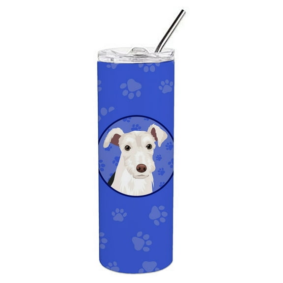 Carolines Treasures WDK1188TBL20 Schnauzer Parti  Stainless Steel 20 oz Skinny Tumbler Blue 20 oz multicolor