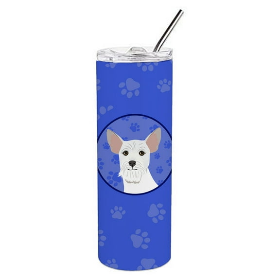Schnauzer White #2  Stainless Steel 20 oz Skinny Tumbler 3 in x 8.25 in
