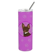 Carolines Treasures WDK1253TBL20 Chihuahua Chocolate and White Design2 Stainless Steel 20 oz Skinny Tumbler Pink 20 oz