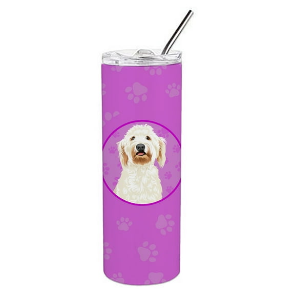 Carolines Treasures WDK1284TBL20 Doodle Cream Design6 Stainless Steel 20 oz Skinny Tumbler Pink 20 oz multicolor