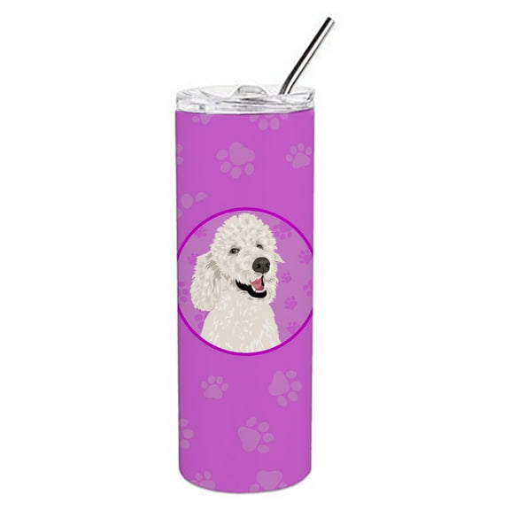 Carolines Treasures WDK1388TBL20 Poodle Standard White Stainless Steel 20 oz Skinny Tumbler Pink 20 oz multicolor