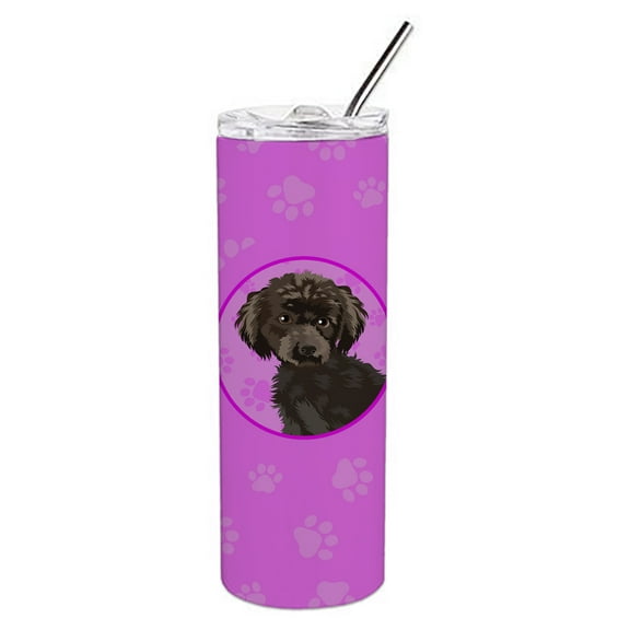 Carolines Treasures WDK1391TBL20 Poodle Toy Brown Stainless Steel 20 oz Skinny Tumbler Pink 20 oz multicolor