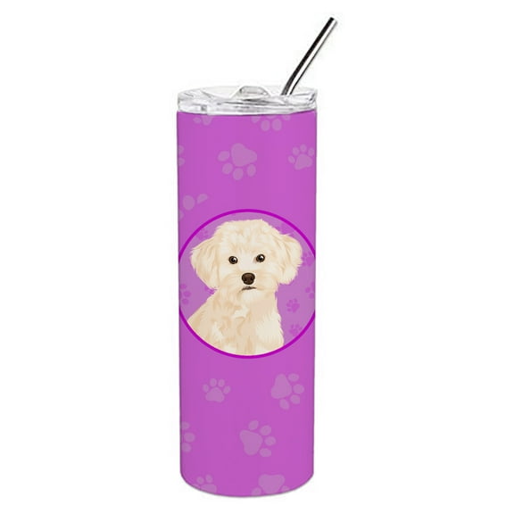 Carolines Treasures WDK1392TBL20 Poodle Toy Cream Stainless Steel 20 oz Skinny Tumbler Pink 20 oz multicolor