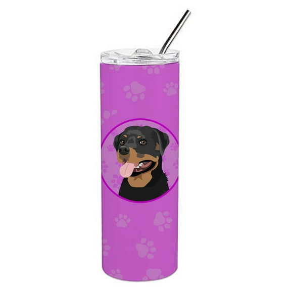 Carolines Treasures WDK1404TBL20 Rottweiler Black and Tan Design1 Stainless Steel 20 oz Skinny Tumbler Pink 20 oz