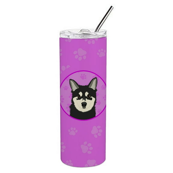 Carolines Treasures WDK1423TBL20 Shiba Inu Husky Mix Stainless Steel 20 oz Skinny Tumbler Pink 20 oz multicolor