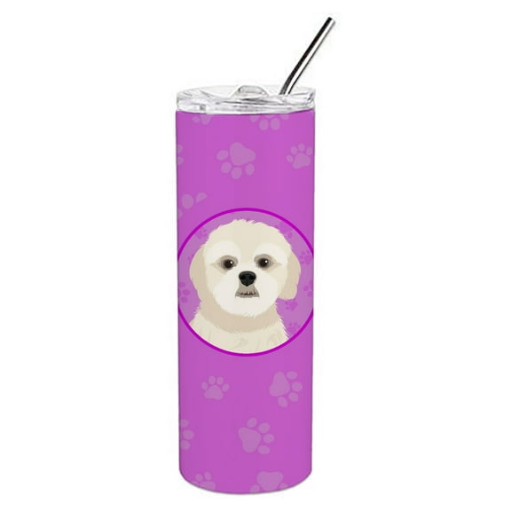 Carolines Treasures WDK1432TBL20 Shih-Tzu Gold Design3 Stainless Steel 20 oz Skinny Tumbler Pink 20 oz multicolor