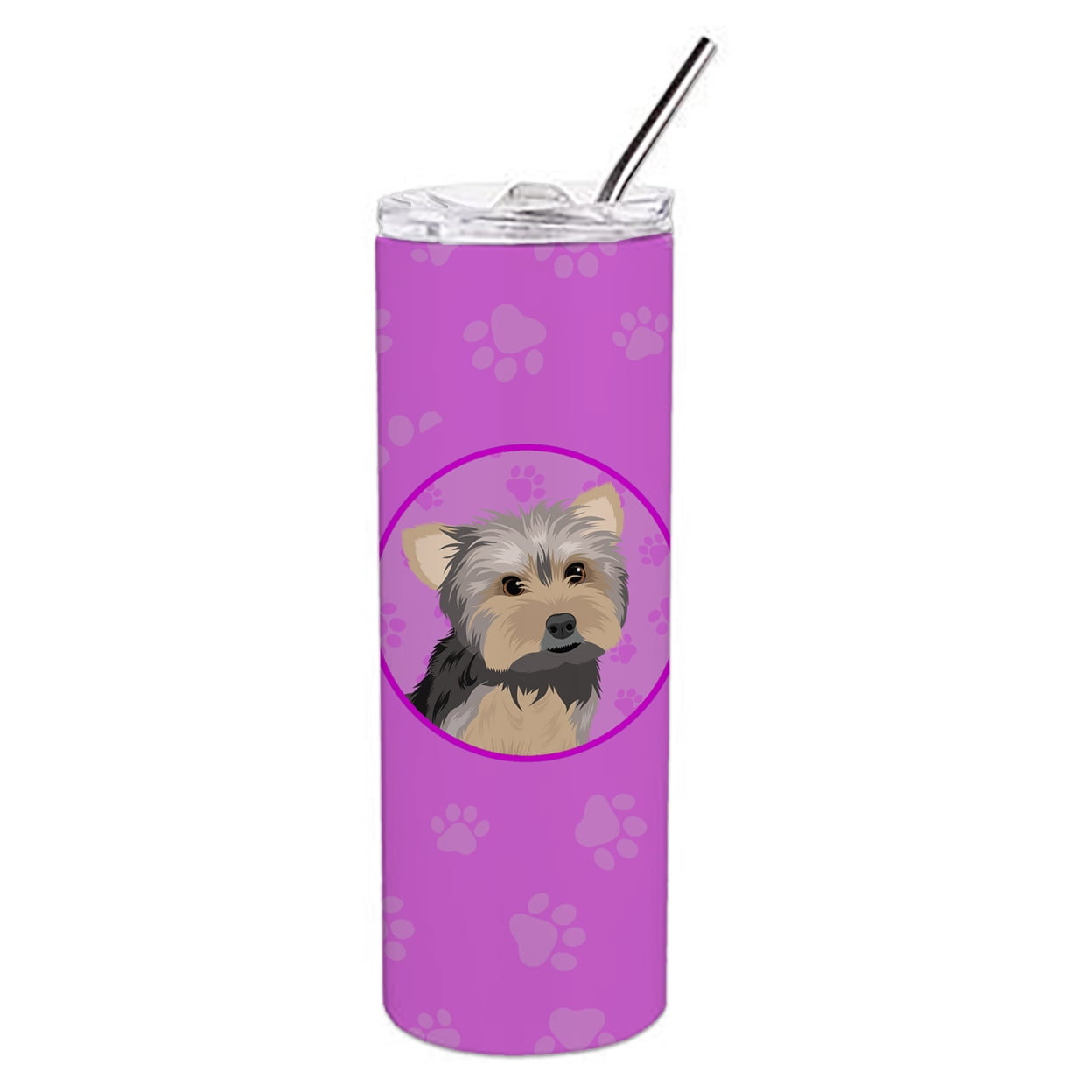 Carolines Treasures WDK1447TBL20 Yorkie Blue and Tan Design2 Stainless Steel 20 oz Skinny Tumbler Pink 20 oz multicolor