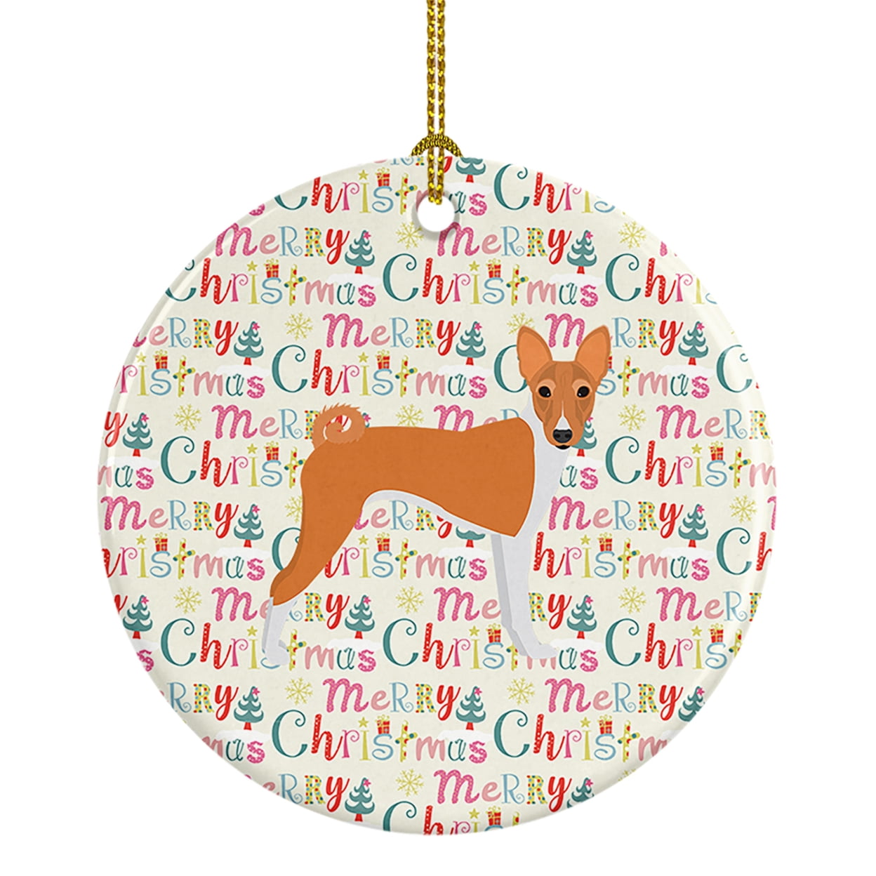 Maltese Merry Christmas Ceramic Ornament 2.8 in x 2.8 in