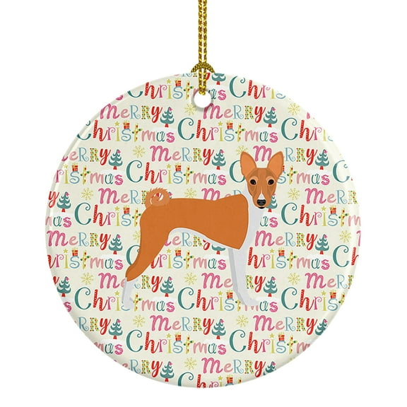 Beagle Merry Christmas Ceramic Ornament 2.8 in x 2.8 in