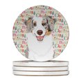 thumbnail image 1 of Carolines Treasures WDK2075RCS4 4 x 4 in. Unisex Australian Shepherd Red Merle Tricolor No.1 Christmas Large Sandstone Coasters - Pack of 4, 1 of 3