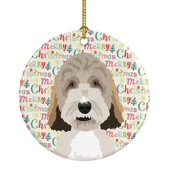 Doodle Tricolor #1 Christmas Ceramic Ornament 2.8 in x 2.8 in