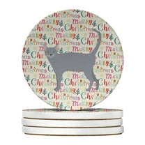 Carolines Treasures WDK2618RCS4 4 x 4 in. Unisex Russian Blue No.1 Cat Christmas Large Sandstone Coasters - Pack of 4