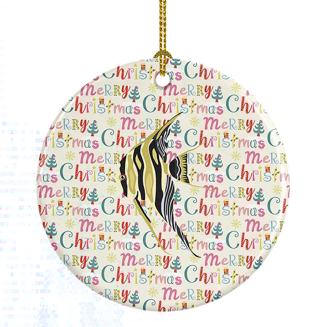 Customizable Iridescent Shark Christmas Porcelain Ornament