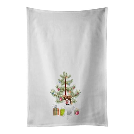 Carolines Treasures WDK2952WTKT 28 x 19 in. Unisex Australian Shepherd Red & White No.2 Christmas White Dish Towels Kitchen Towel - Set of 2