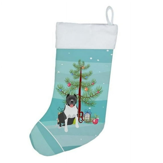 Pit Bull Blue #7 Christmas Christmas Stocking 13.5 in x 18 in