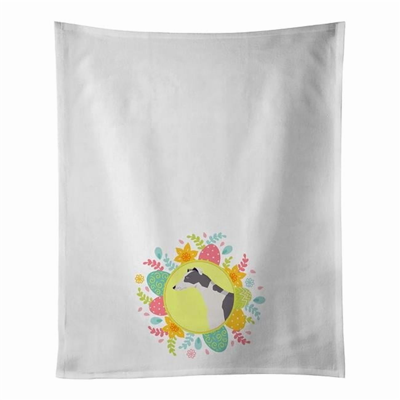 Carolines Treasures WDK3223WTKT 28 x 19 in. Unisex Greyhound Easter White Dish Towels Kitchen Towel - Set of 2