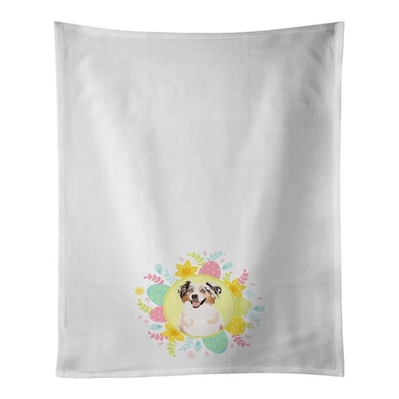 Carolines Treasures WDK3349WTKT 28 x 19 in. Unisex Australian Shepherd Red Merle Tricolor No.2 White Dish Towels Kitchen Towel - Set of 2