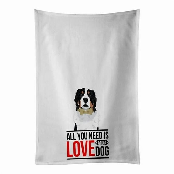 Carolines Treasures WDK3591WTKT 28 x 19 in. Unisex Bernese Mountain Dog No.2 White Dish Towels Kitchen Towel - Set of 2