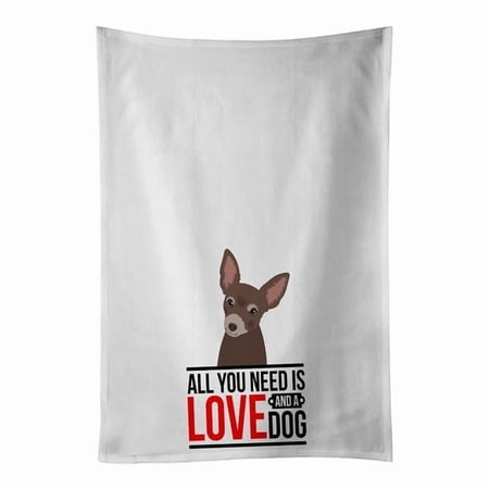 Carolines Treasures WDK3597WTKT 28 x 19 in. Unisex Chihuahua Chocolate No.2 White Dish Towels Kitchen Towel - Set of 2