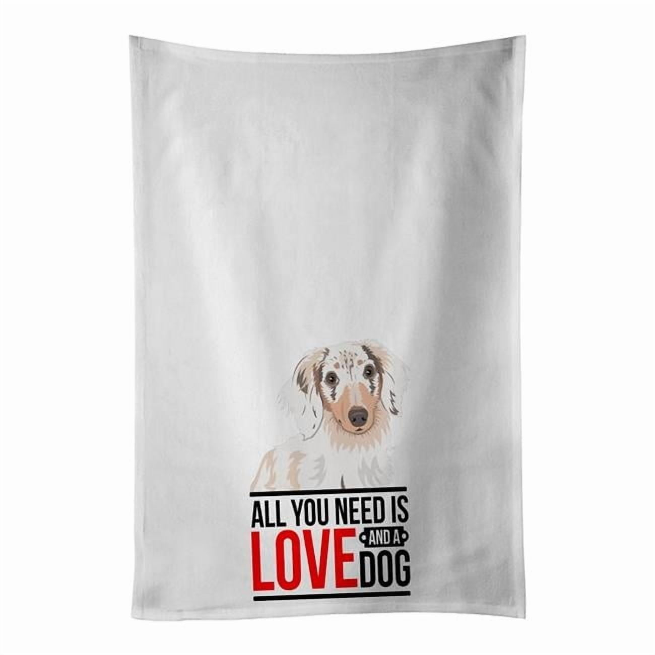 Carolines Treasures WDK3615WTKT 28 x 19 in. Unisex Dachshund Dapple No.2 White Dish Towels Kitchen Towel - Set of 2
