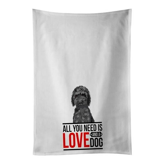 Carolines Treasures WDK3625WTKT 28 x 19 in. Unisex Doodle Black No.2 White Dish Towels Kitchen Towel - Set of 2